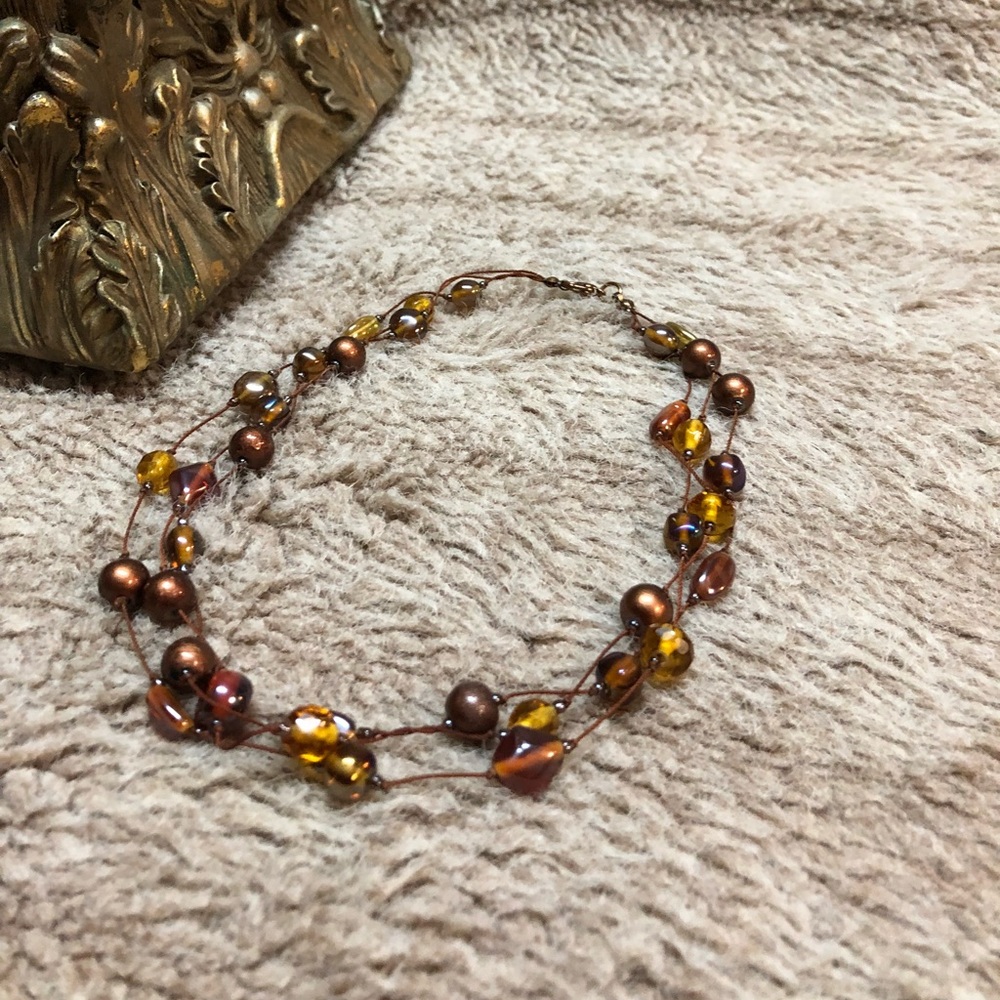 🔴 Brown Beaded Necklace 🧚🏻♀️